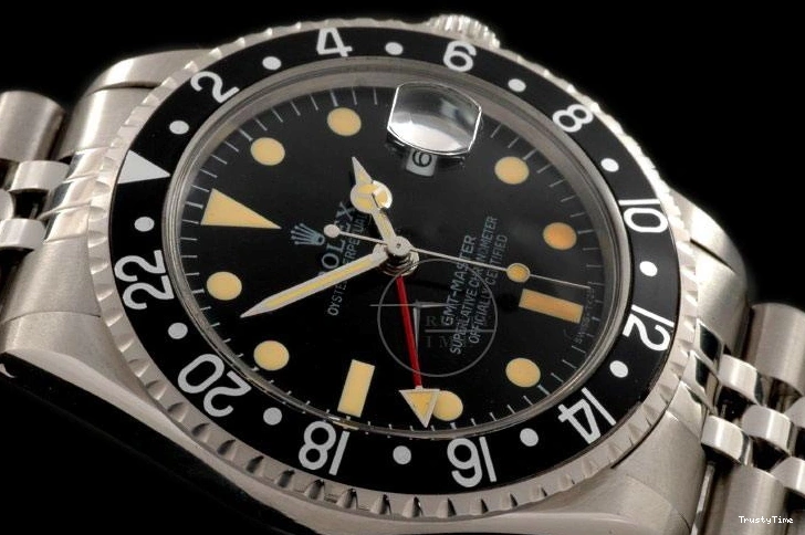 1229 ROLGMT017C – Vintage GMT SS Black Bezel Jubilee Swiss Eta 2836- Original 980